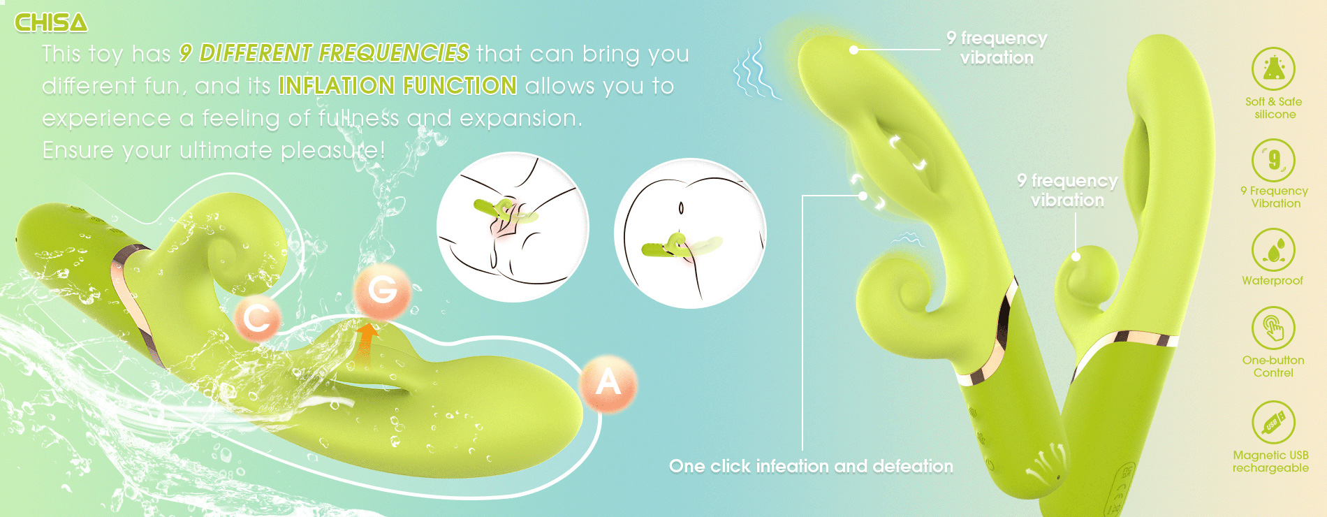 Oppblåsbar vibrator