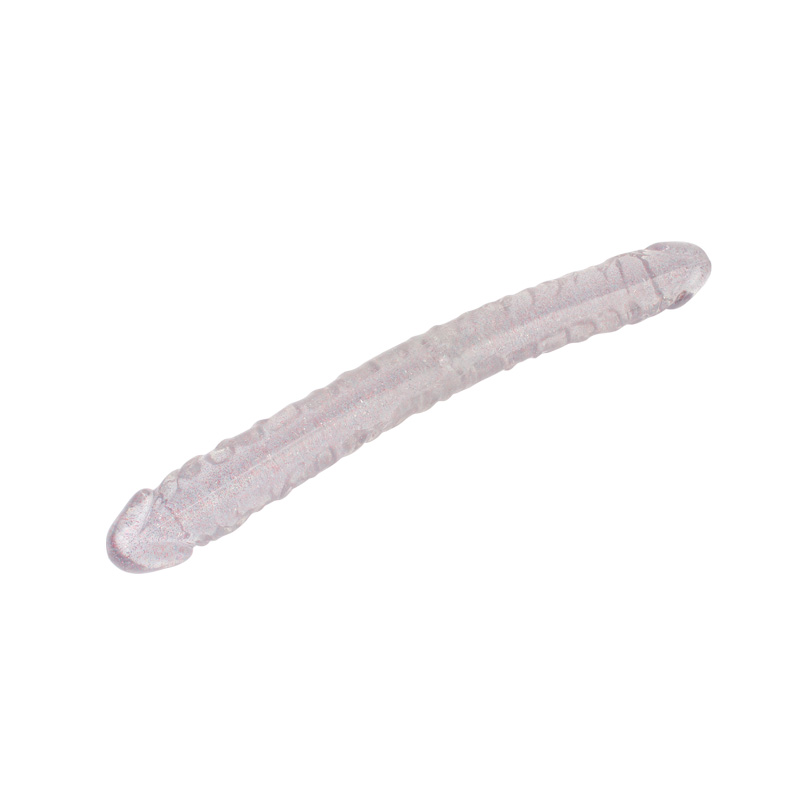 Dobbelthodet Ultra-clear Glitter Dildo
