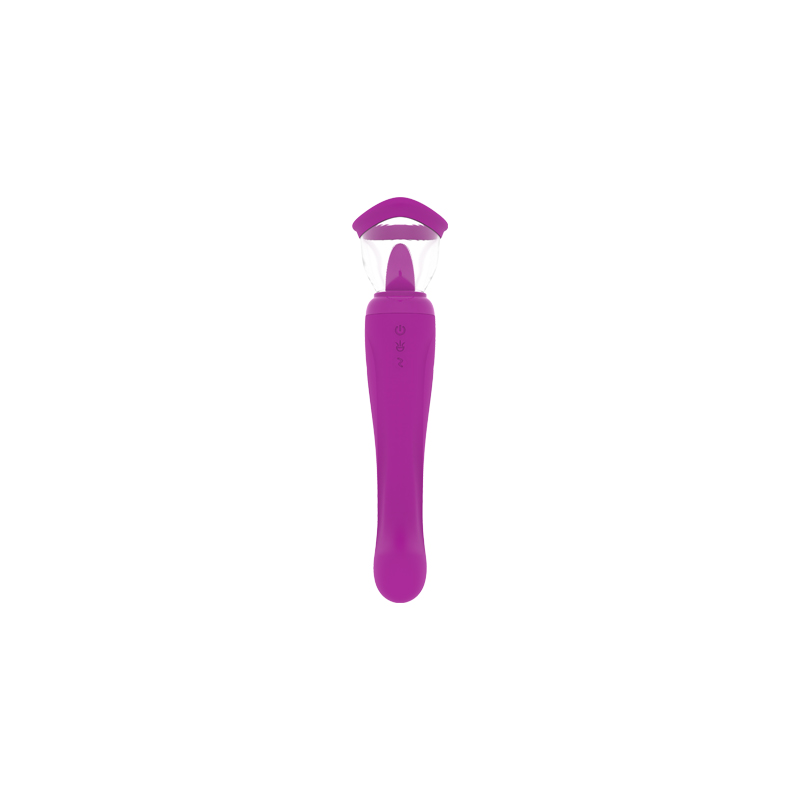 Slikking vibrator med sugende pumpe-lilla